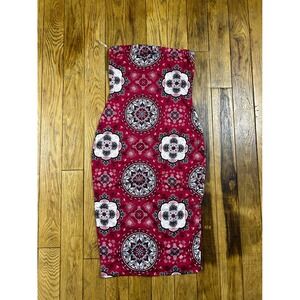 Bonded Red Mandala Sleeveless Bodycon Mini Dress Party Festival Size M‎